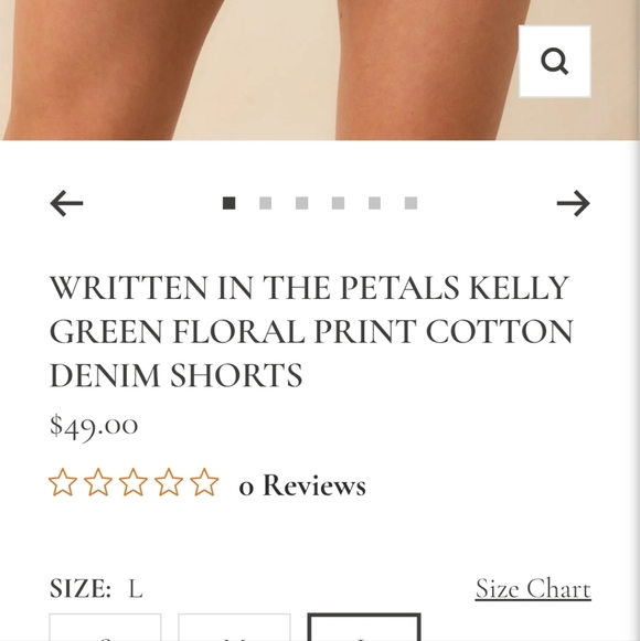 Entro Green and White Cargo Shorts with Floral Design - Picture 2 of 8